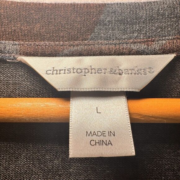 Christopher & Banks Top Womens L Cool Color Stretch Fall Knit Tunic Scoop Neck - Picture 3 of 10